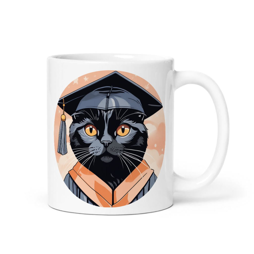 PugMug Custom Black Scottish Fold Cat Mug