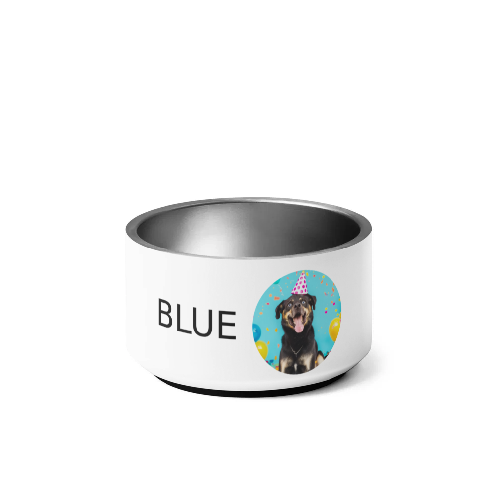 PugMug Custom Blue Pet Bowl