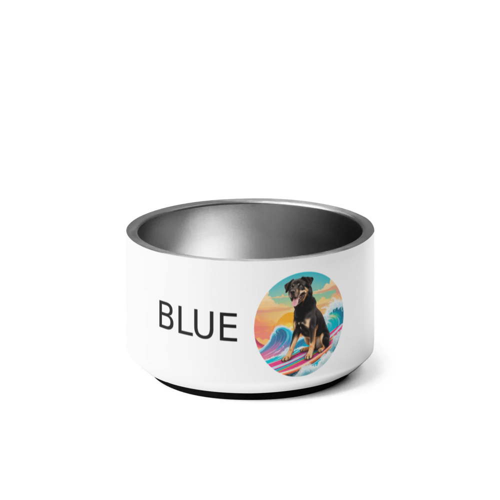 PugMug Custom Blue Pet Bowl