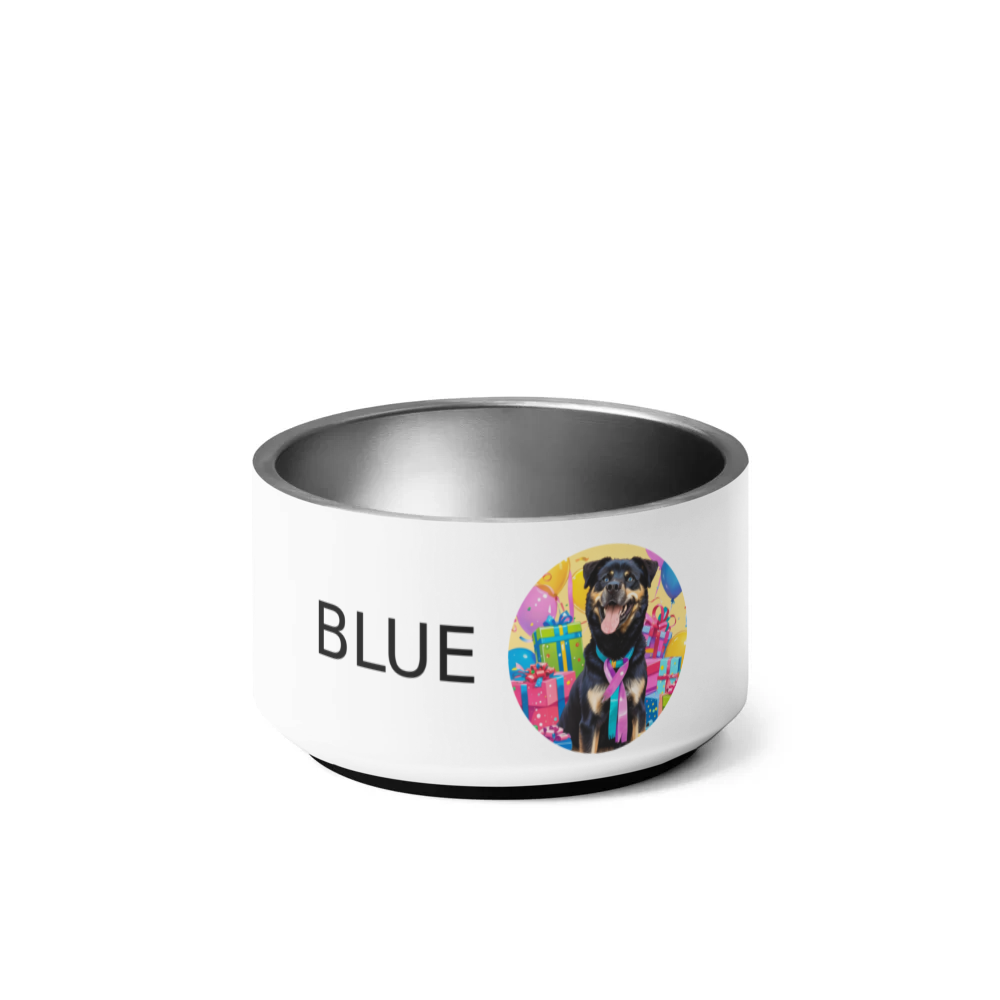 PugMug Custom Blue Pet Bowl