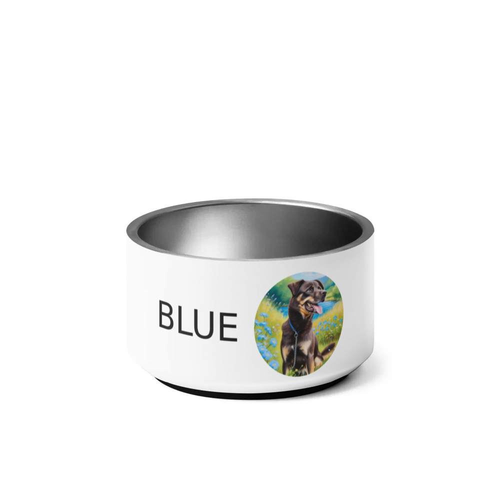 PugMug Custom Blue Pet Bowl