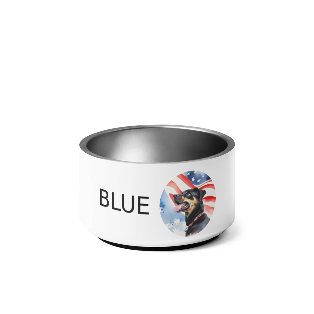 PugMug Custom Blue Pet Bowl