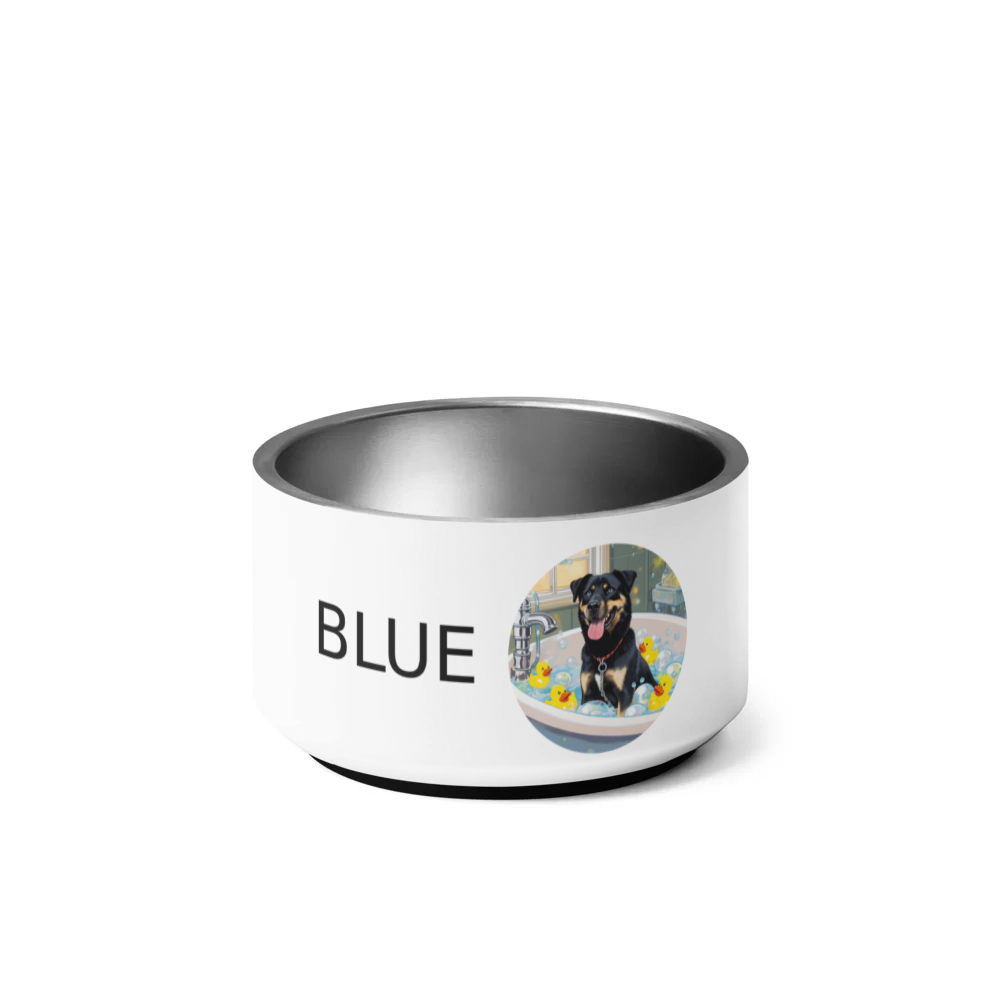 PugMug Custom Blue Pet Bowl