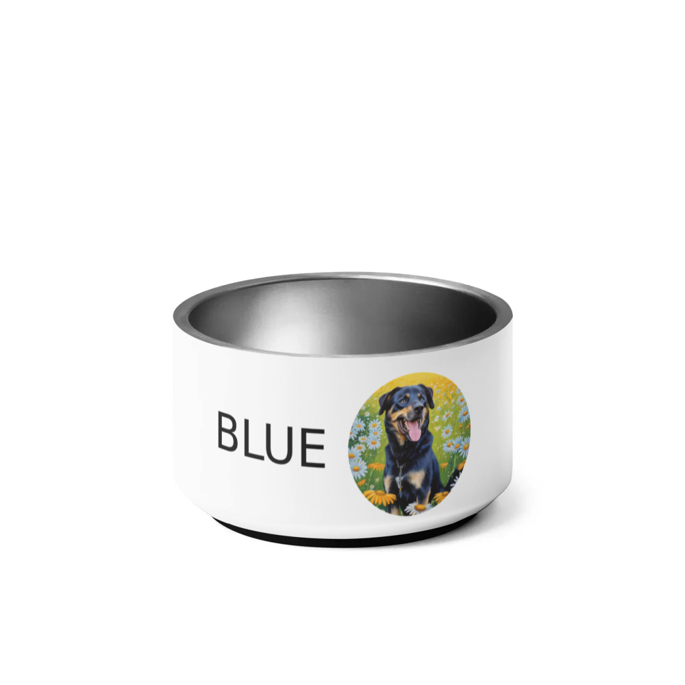 PugMug Custom Blue Pet Bowl