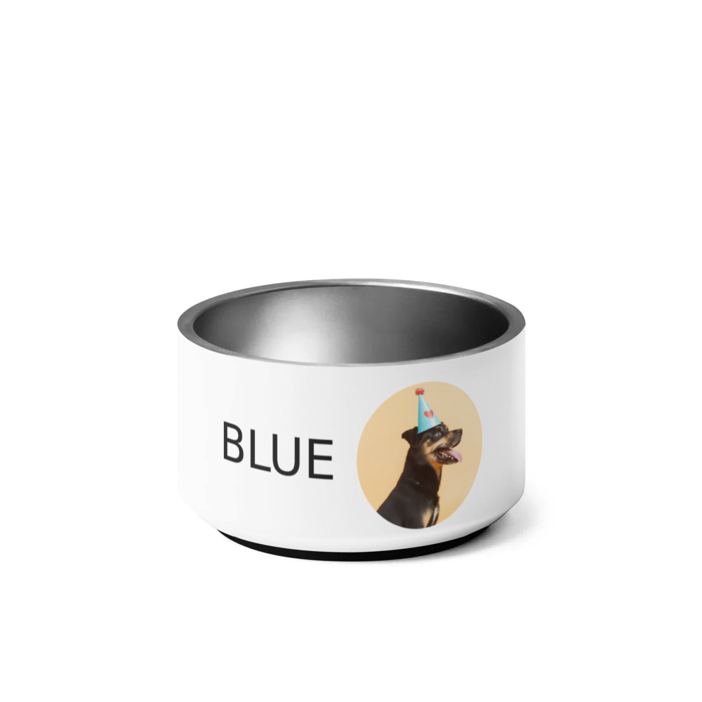 PugMug Custom Blue Pet Bowl