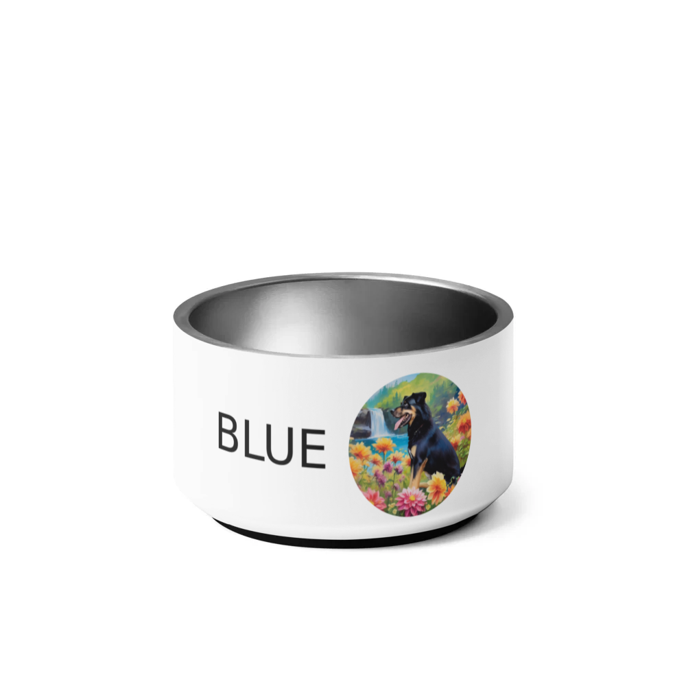 PugMug Custom Blue Pet Bowl