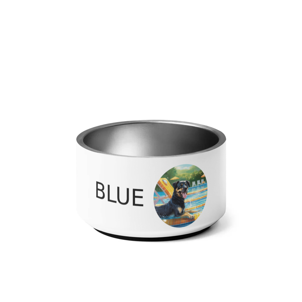 PugMug Custom Blue Pet Bowl