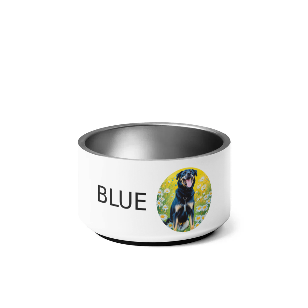 PugMug Custom Blue Pet Bowl