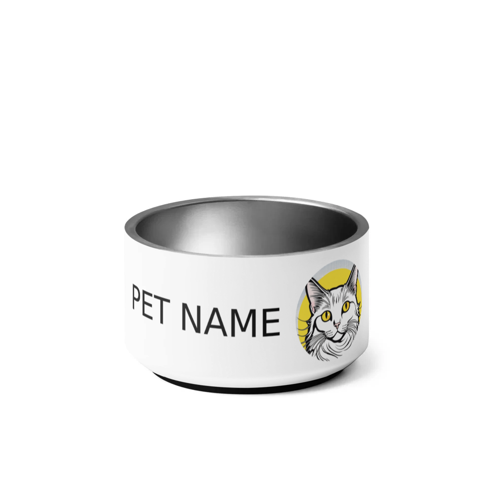 PugMug Custom White Companion Cat Pet Bowl