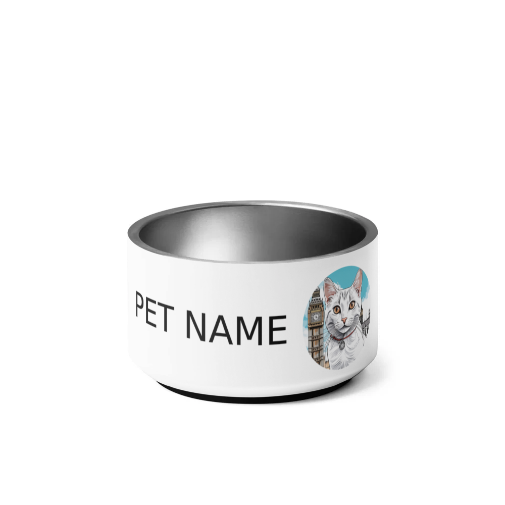 PugMug Custom White American Shorthair Cat Pet Bowl