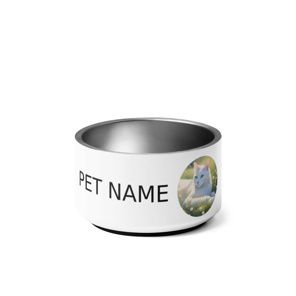 PugMug Custom White Companion Cat Pet Bowl
