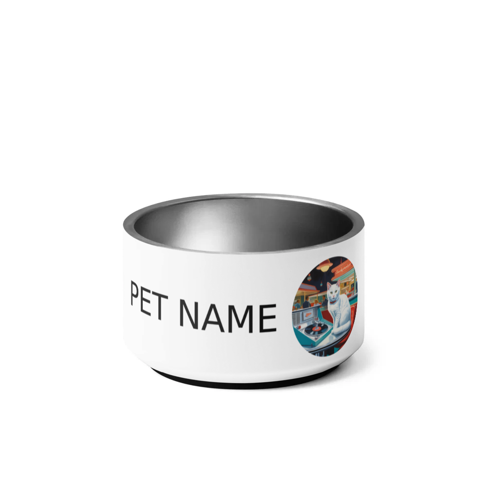 PugMug Custom White Companion Cat Pet Bowl