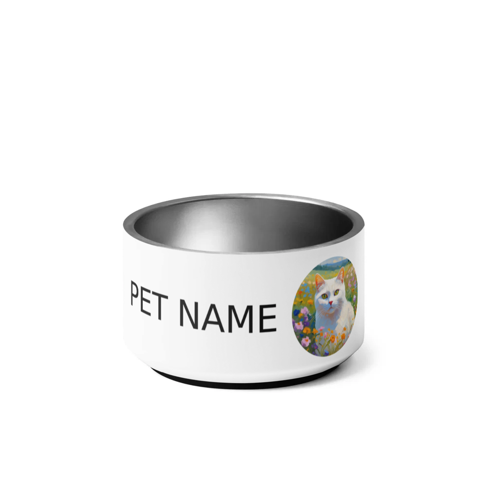 PugMug Custom White British Shorthair Cat Pet Bowl
