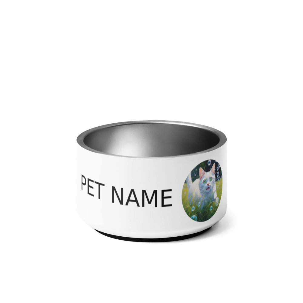 PugMug Custom White Companion Cat Pet Bowl