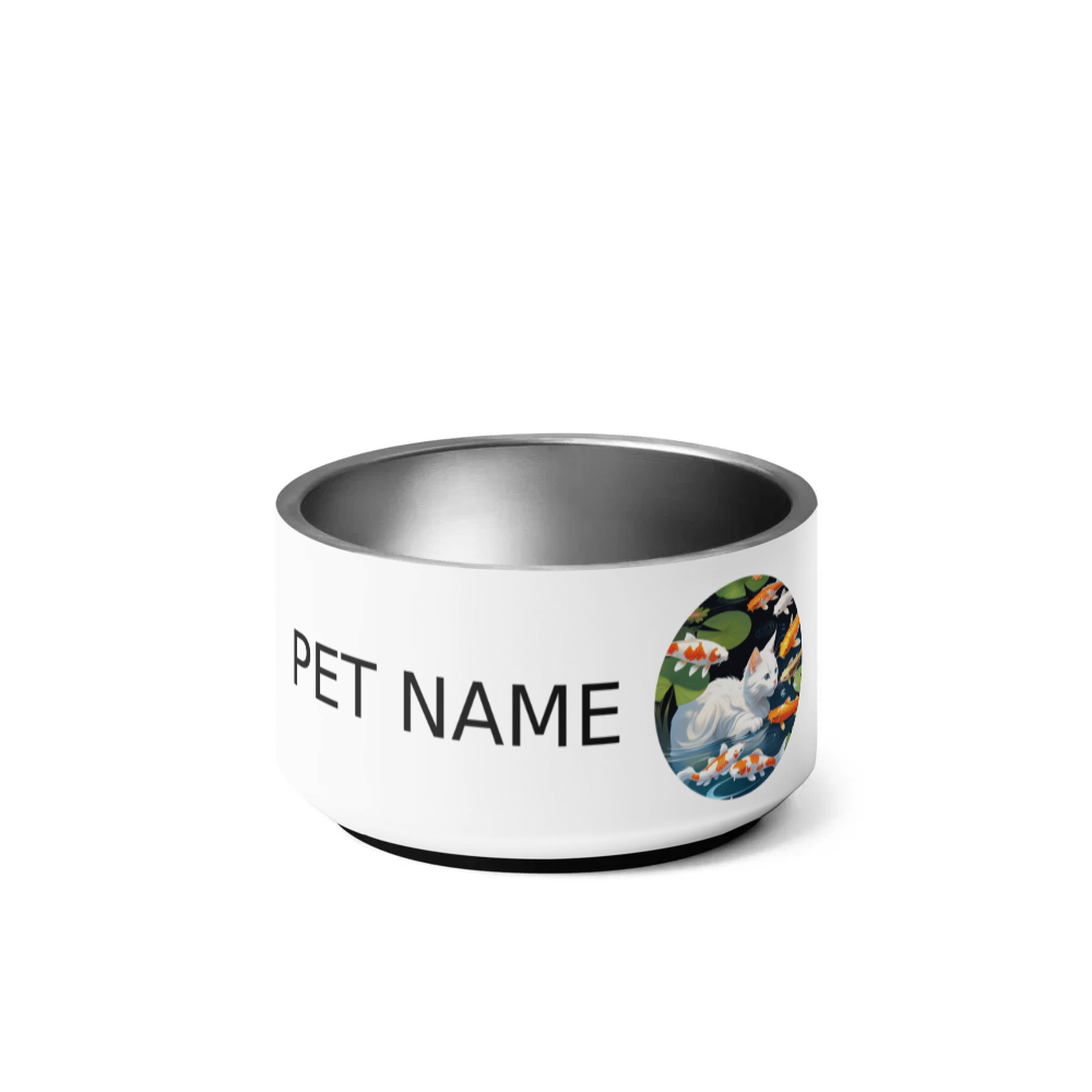 PugMug Custom White Companion Cat Pet Bowl