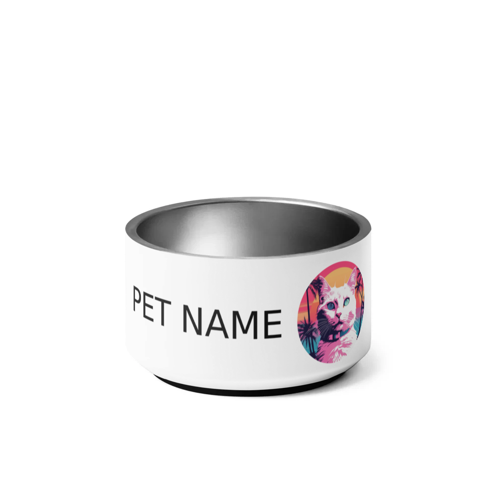 PugMug Custom White Companion Cat Pet Bowl