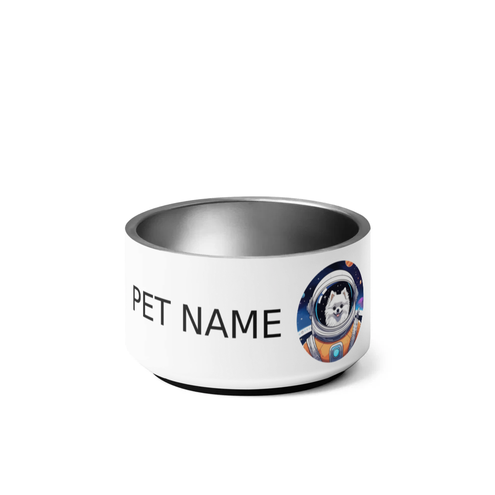 PugMug Custom White Pomeranian Pet Bowl