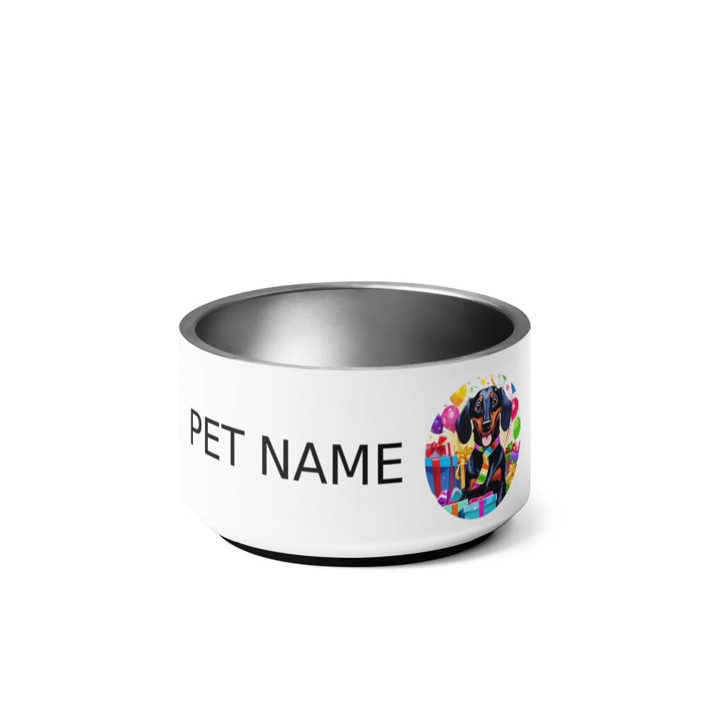 PugMug Custom Black Dachshund Pet Bowl