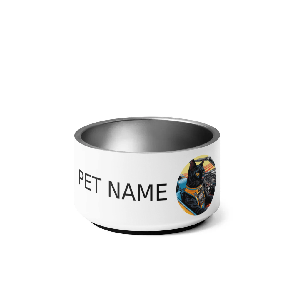 PugMug Custom Black Exotic Cat Pet Bowl