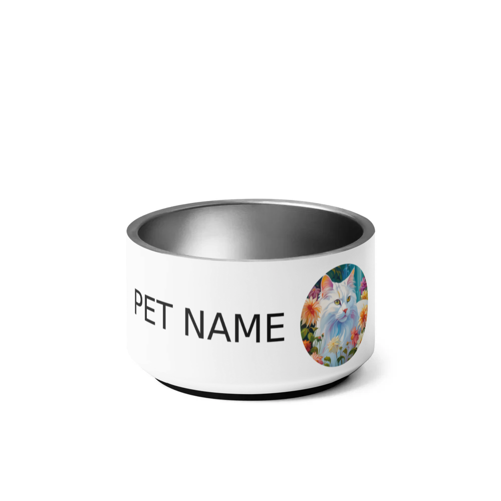 PugMug Custom White Companion Cat Pet Bowl