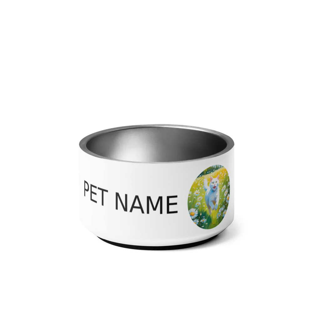 PugMug Custom White Companion Cat Pet Bowl