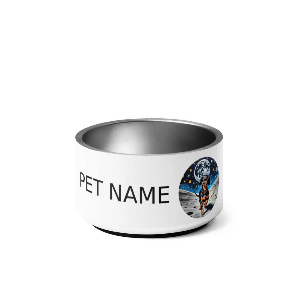 PugMug Custom Black Dachshund Pet Bowl