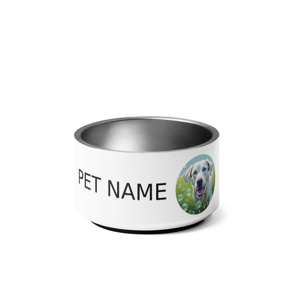 PugMug Custom White Labrador Retriever Pet Bowl
