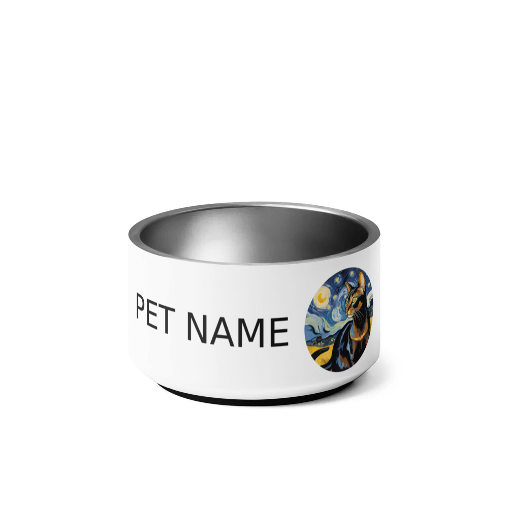 PugMug Custom Black Abyssinian Cat Pet Bowl