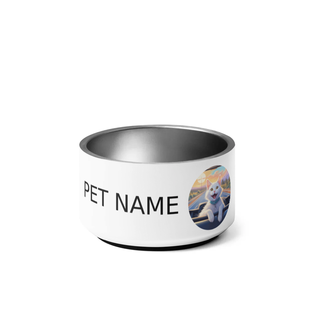 PugMug Custom White Companion Cat Pet Bowl