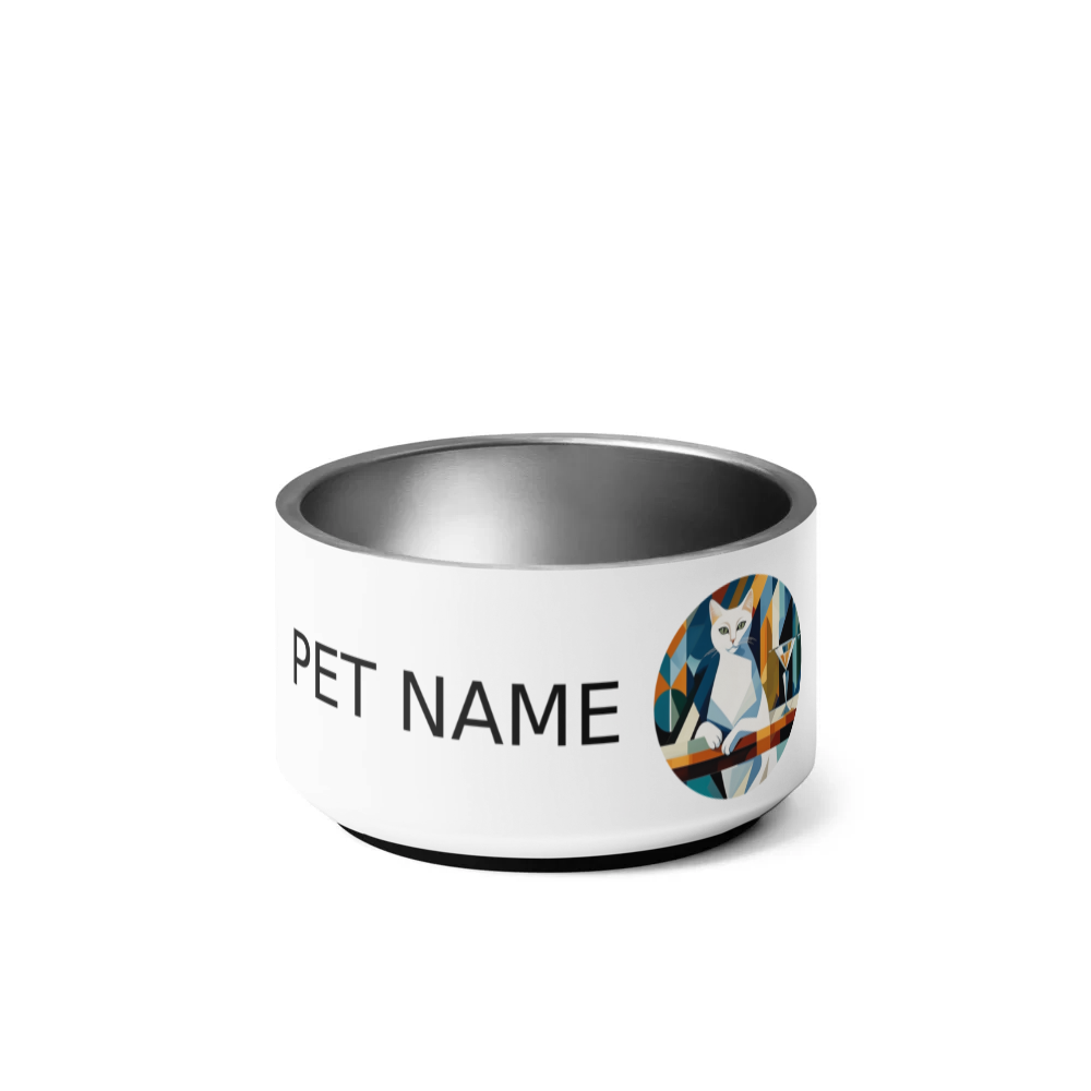 PugMug Custom White Companion Cat Pet Bowl