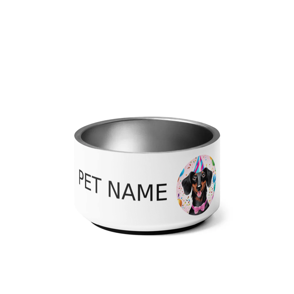 PugMug Custom Black Dachshund Pet Bowl