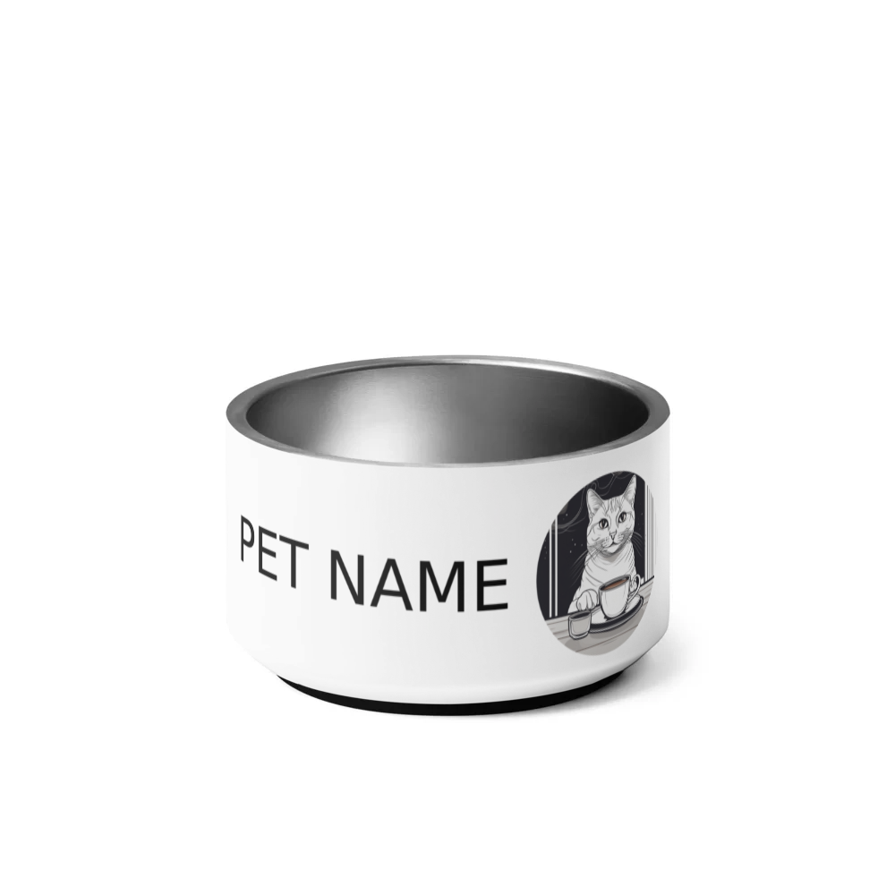 PugMug Custom White Companion Cat Pet Bowl