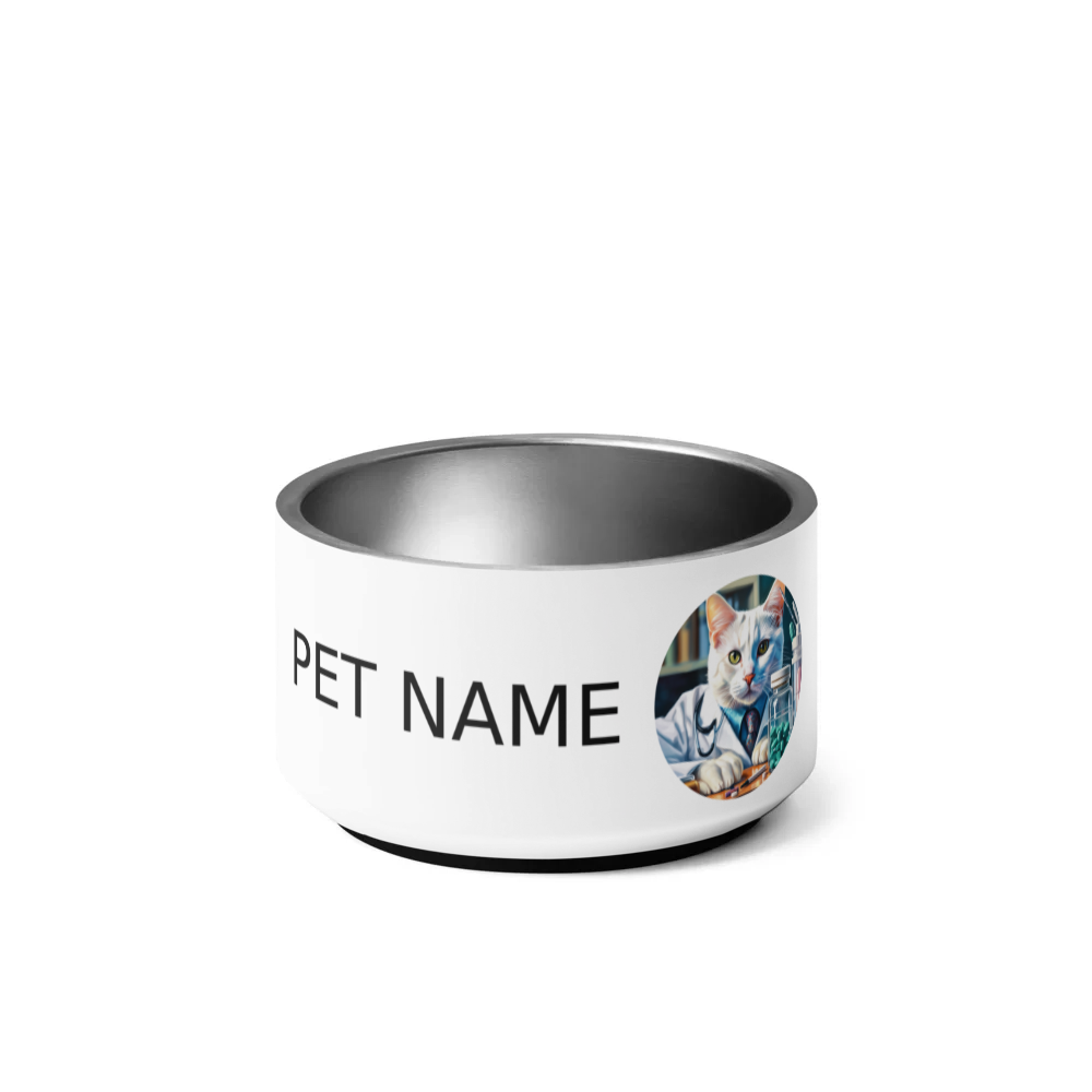 PugMug Custom White Companion Cat Pet Bowl