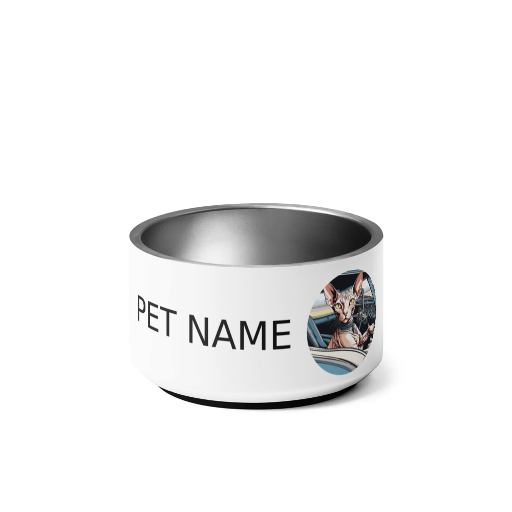PugMug Custom Tabby Sphynx Cat Pet Bowl