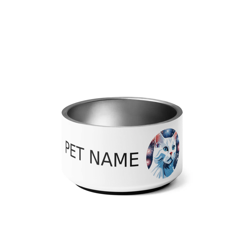 PugMug Custom White Companion Cat Pet Bowl