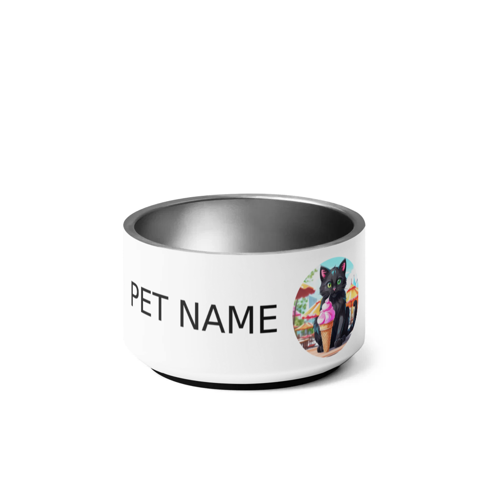 PugMug Custom Black Exotic Cat Pet Bowl