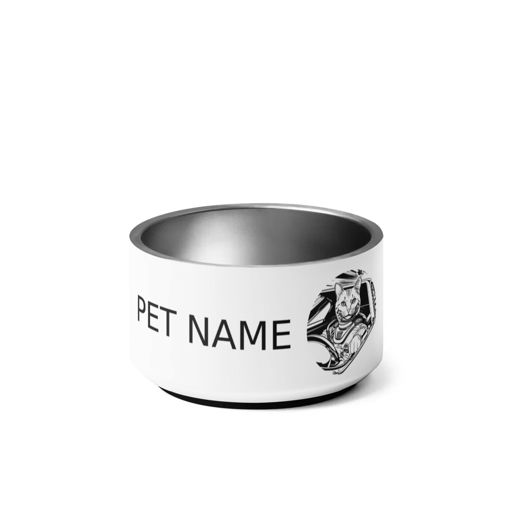PugMug Custom White Companion Cat Pet Bowl