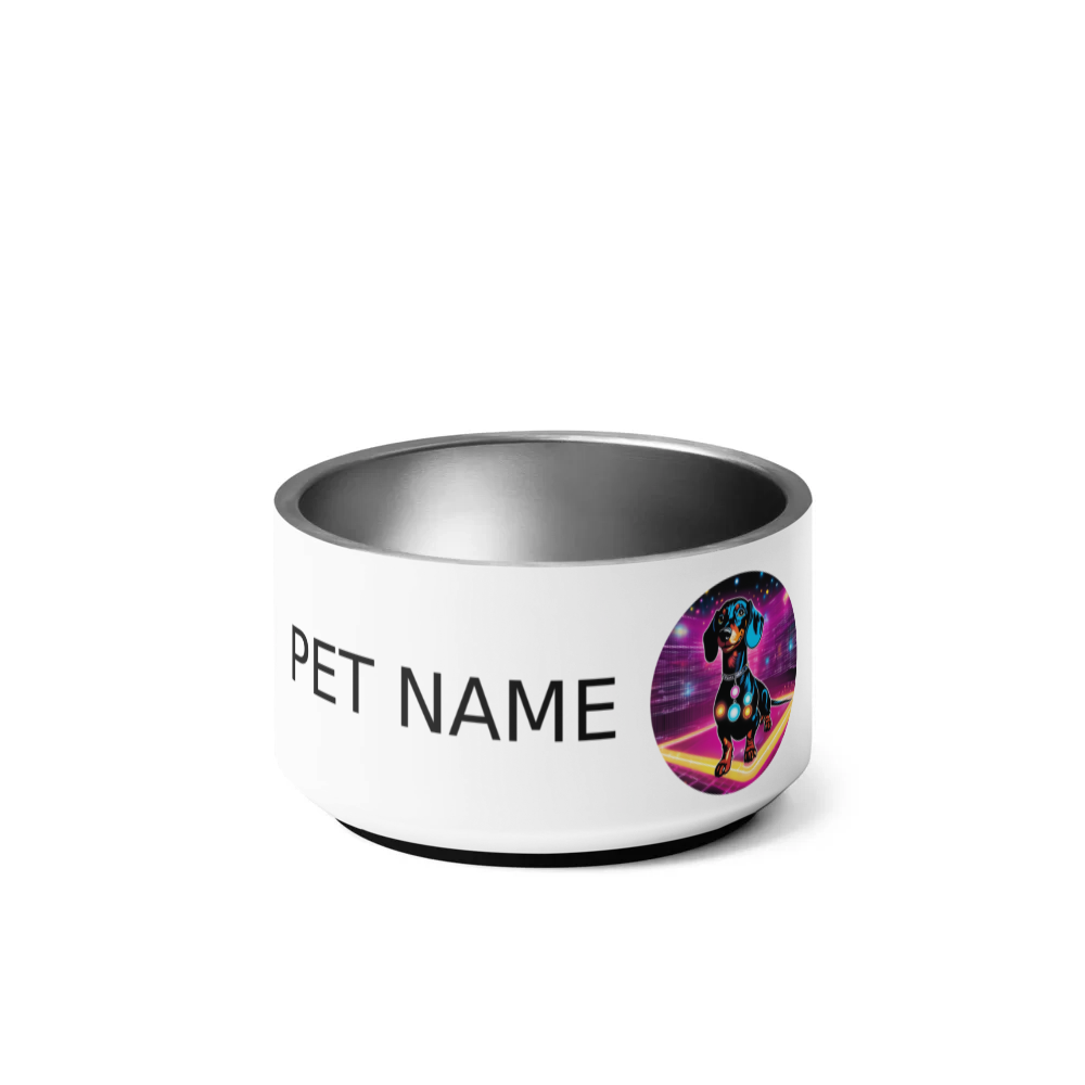 PugMug Custom Black Dachshund Pet Bowl