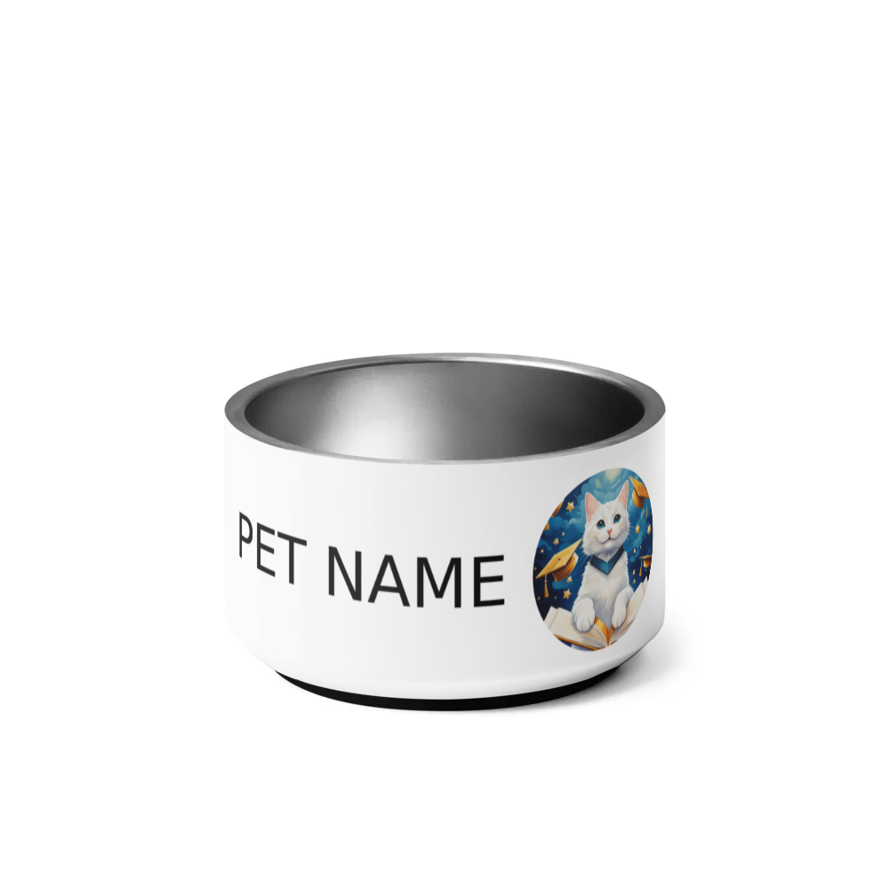PugMug Custom White Companion Cat Pet Bowl