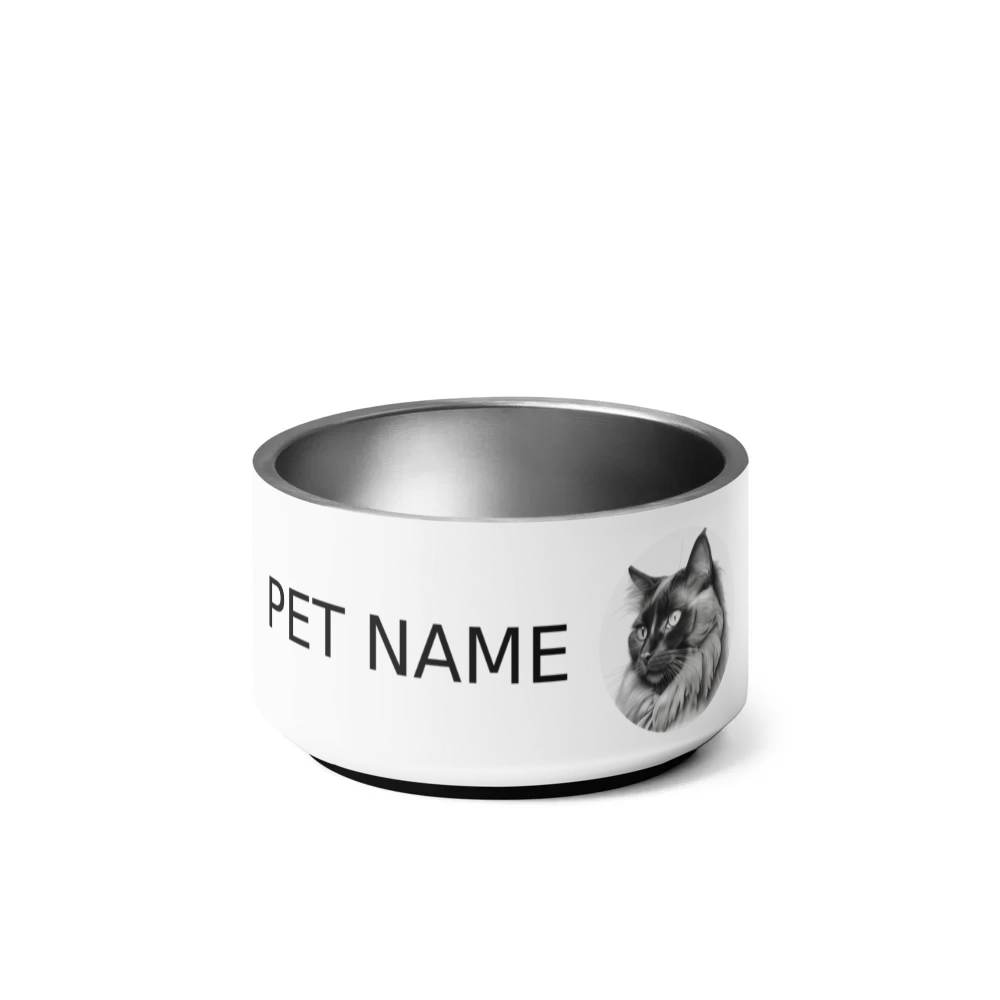 PugMug Custom Black Ragdoll Cat Pet Bowl
