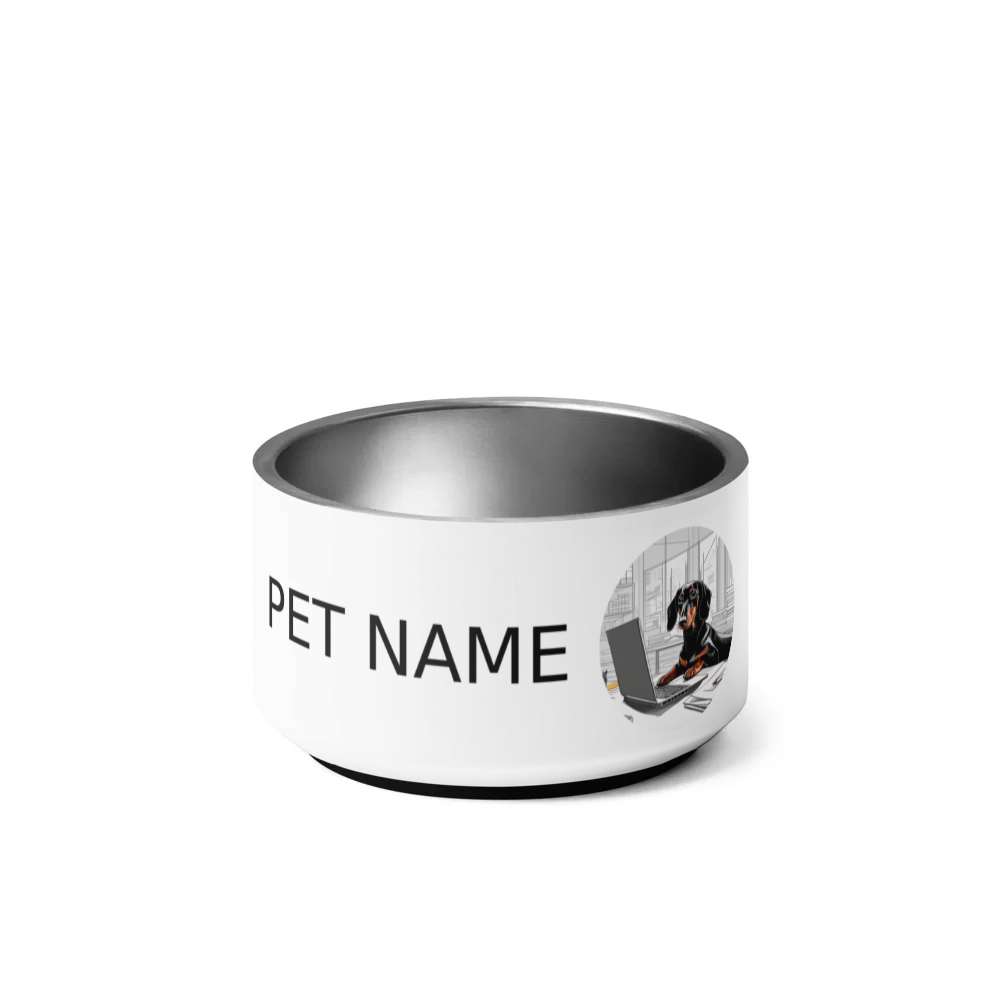 PugMug Custom Black Dachshund Pet Bowl