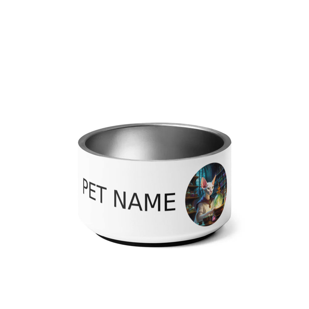PugMug Custom White Sphynx Cat Pet Bowl