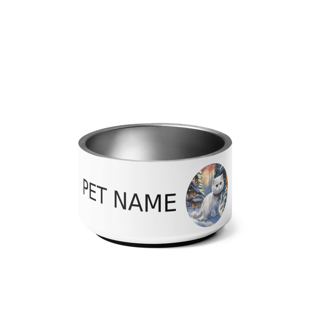 PugMug Custom White Scottish Fold Cat Pet Bowl