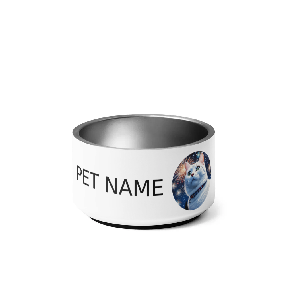 PugMug Custom White American Shorthair Cat Pet Bowl