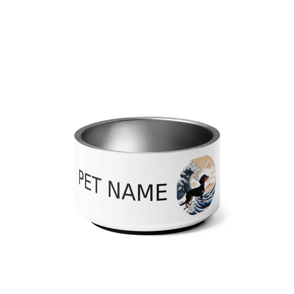 PugMug Custom Black Dachshund Pet Bowl