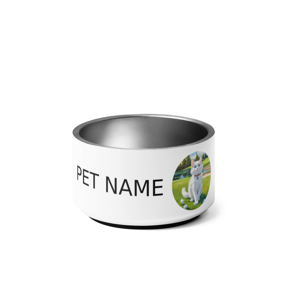 PugMug Custom White Companion Cat Pet Bowl