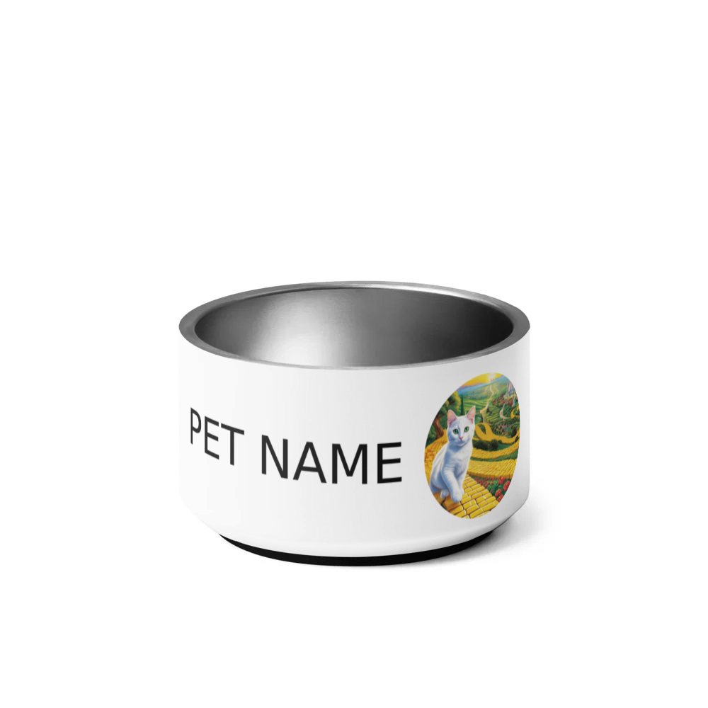 PugMug Custom White Companion Cat Pet Bowl