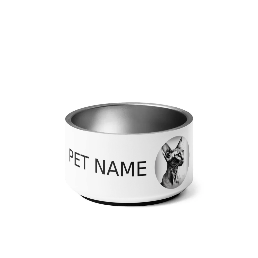 PugMug Custom Black Sphynx Cat Pet Bowl