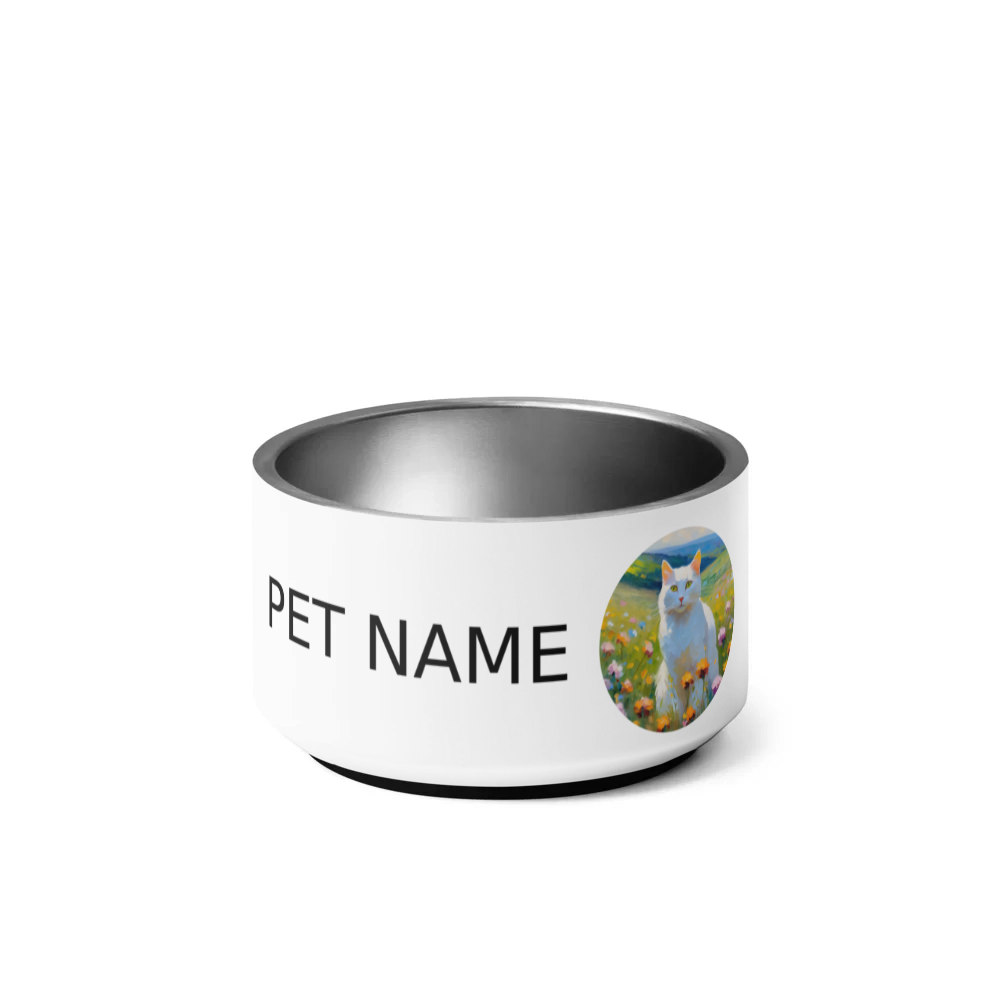 PugMug Custom White Companion Cat Pet Bowl