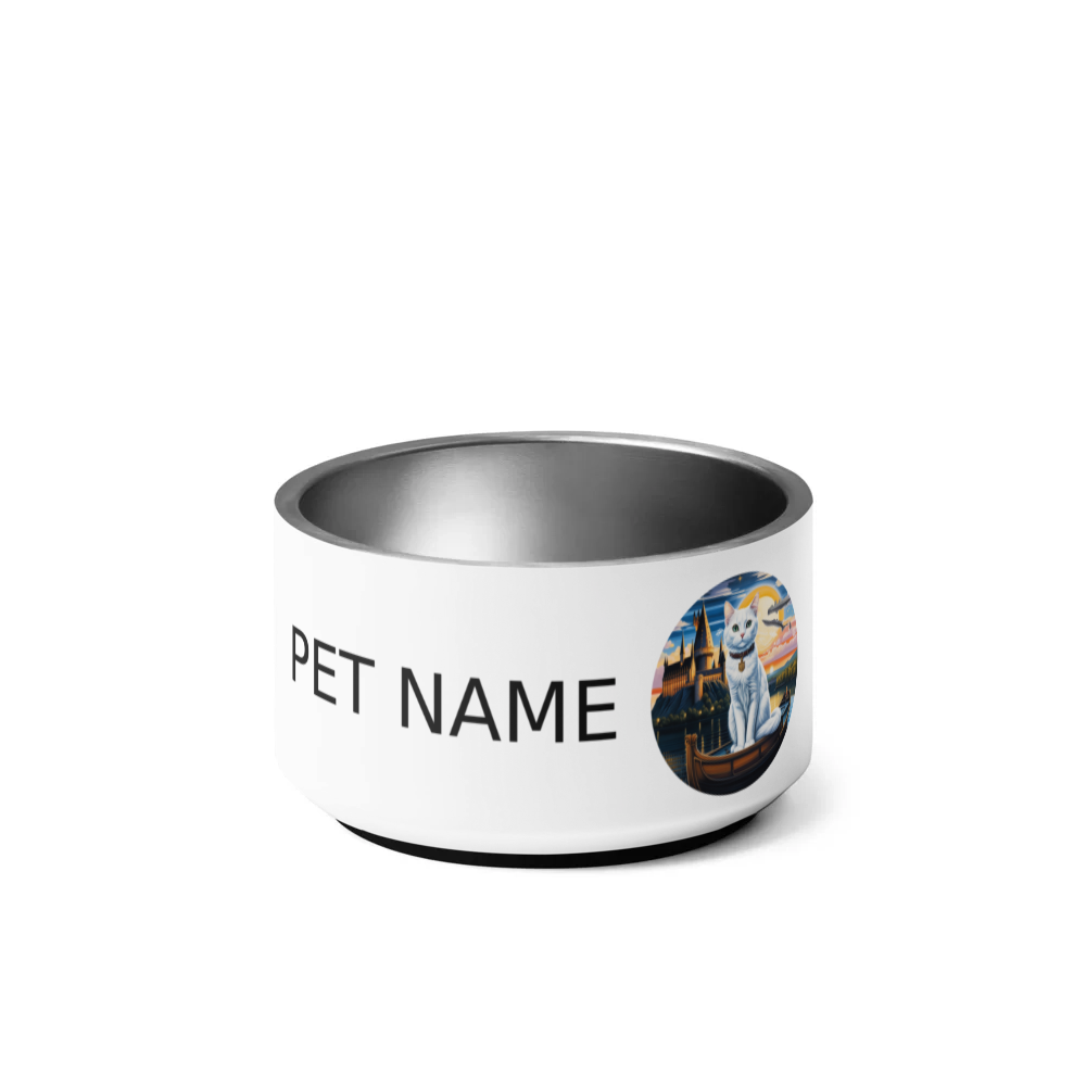 PugMug Custom White Companion Cat Pet Bowl